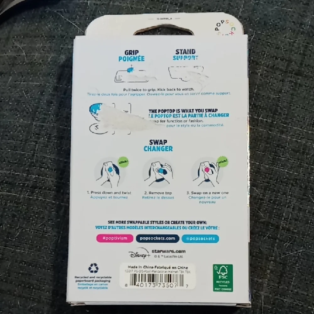 Disney PopSockets PopGrip with Blue and White Design